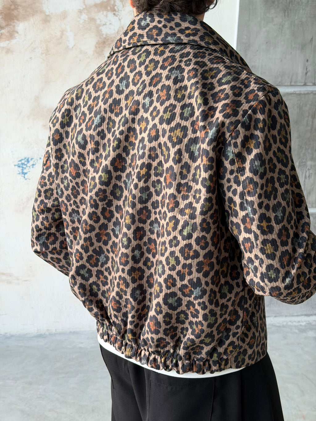 Cheetah Pattern Zip-Up Jacket