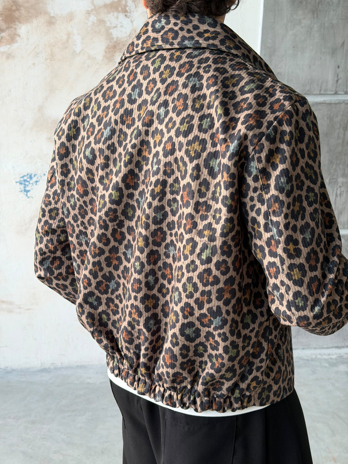 Cheetah Pattern Zip-Up Jacket