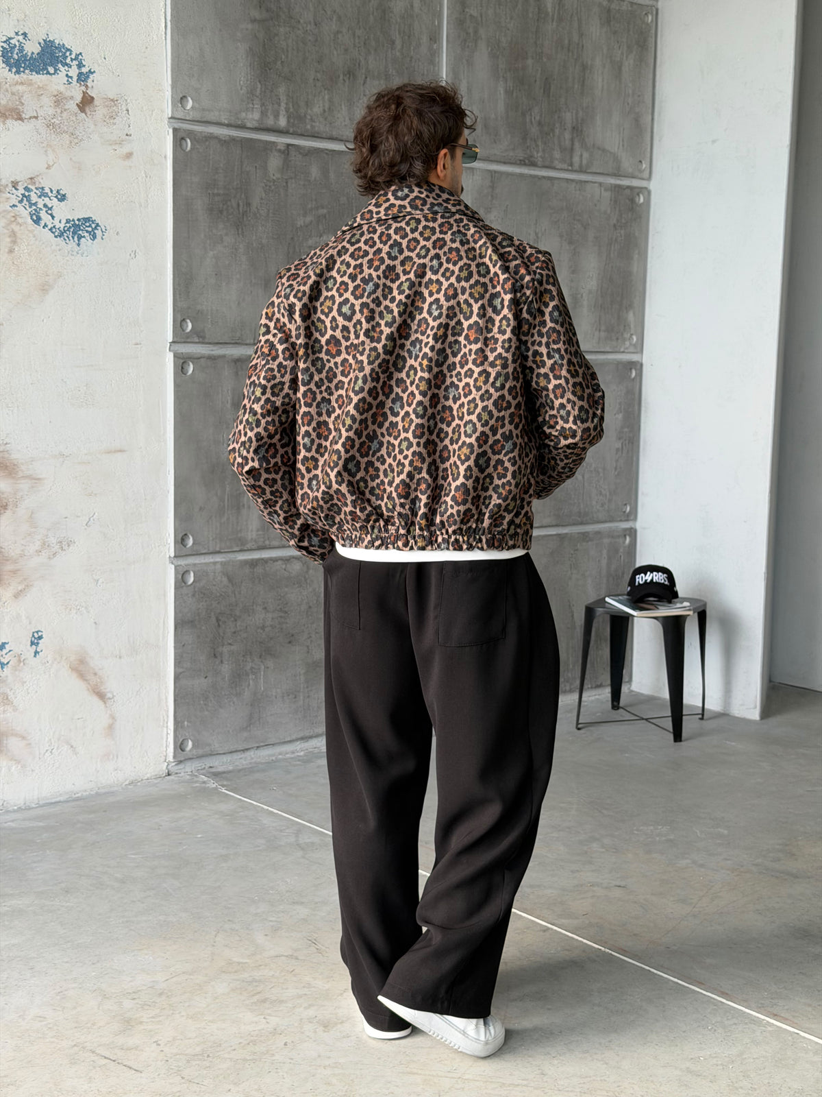 Cheetah Pattern Zip-Up Jacket