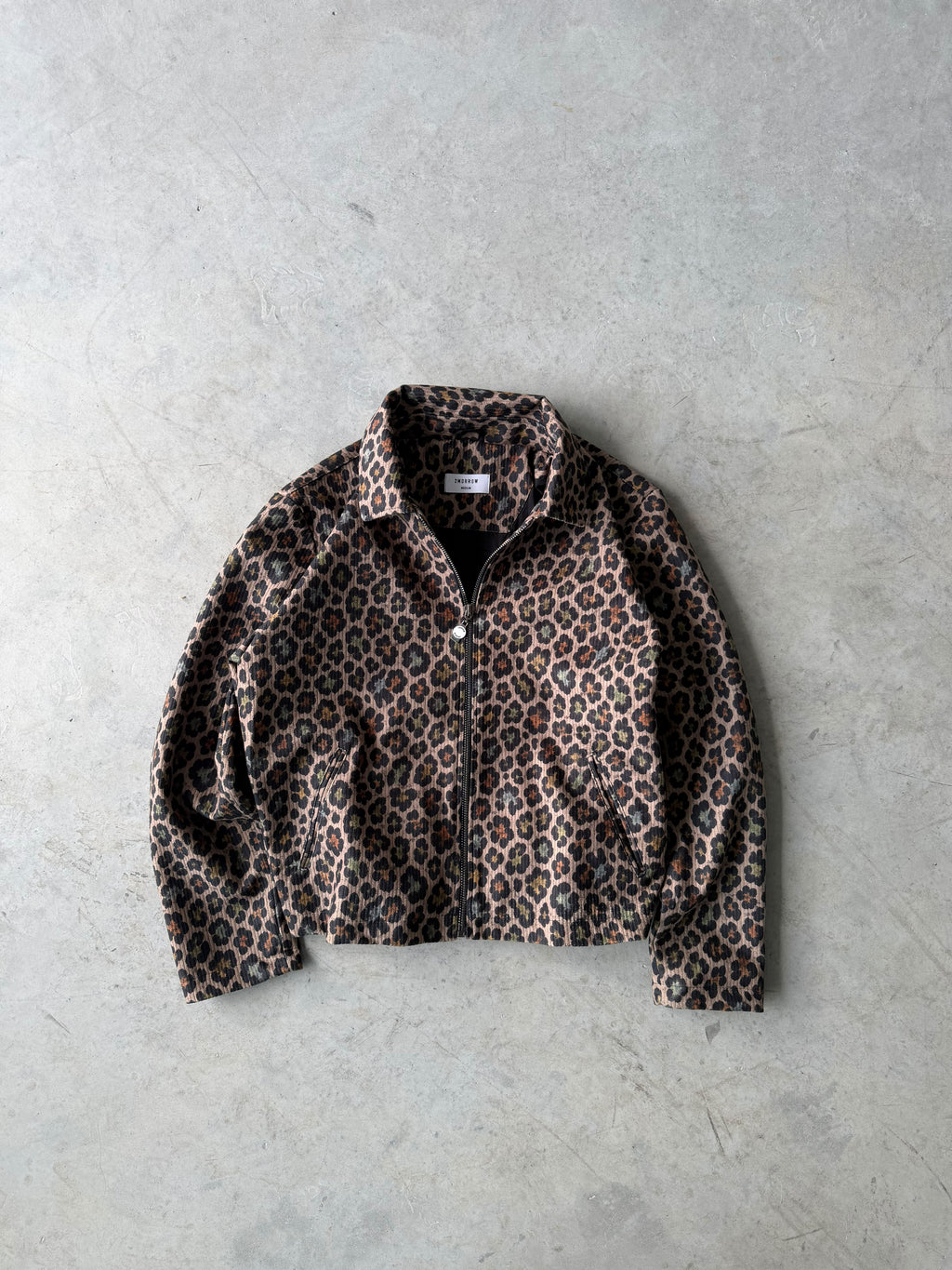 Cheetah Pattern Zip-Up Jacket