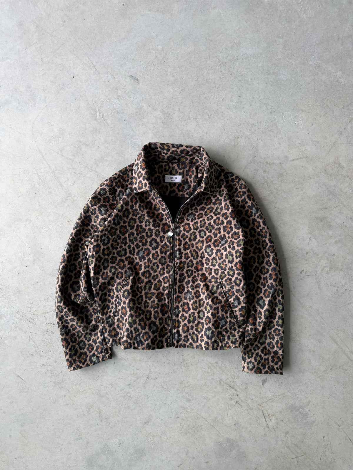 Cheetah Pattern Zip-Up Jacket