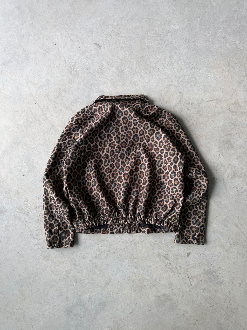 Cheetah Pattern Zip-Up Jacket