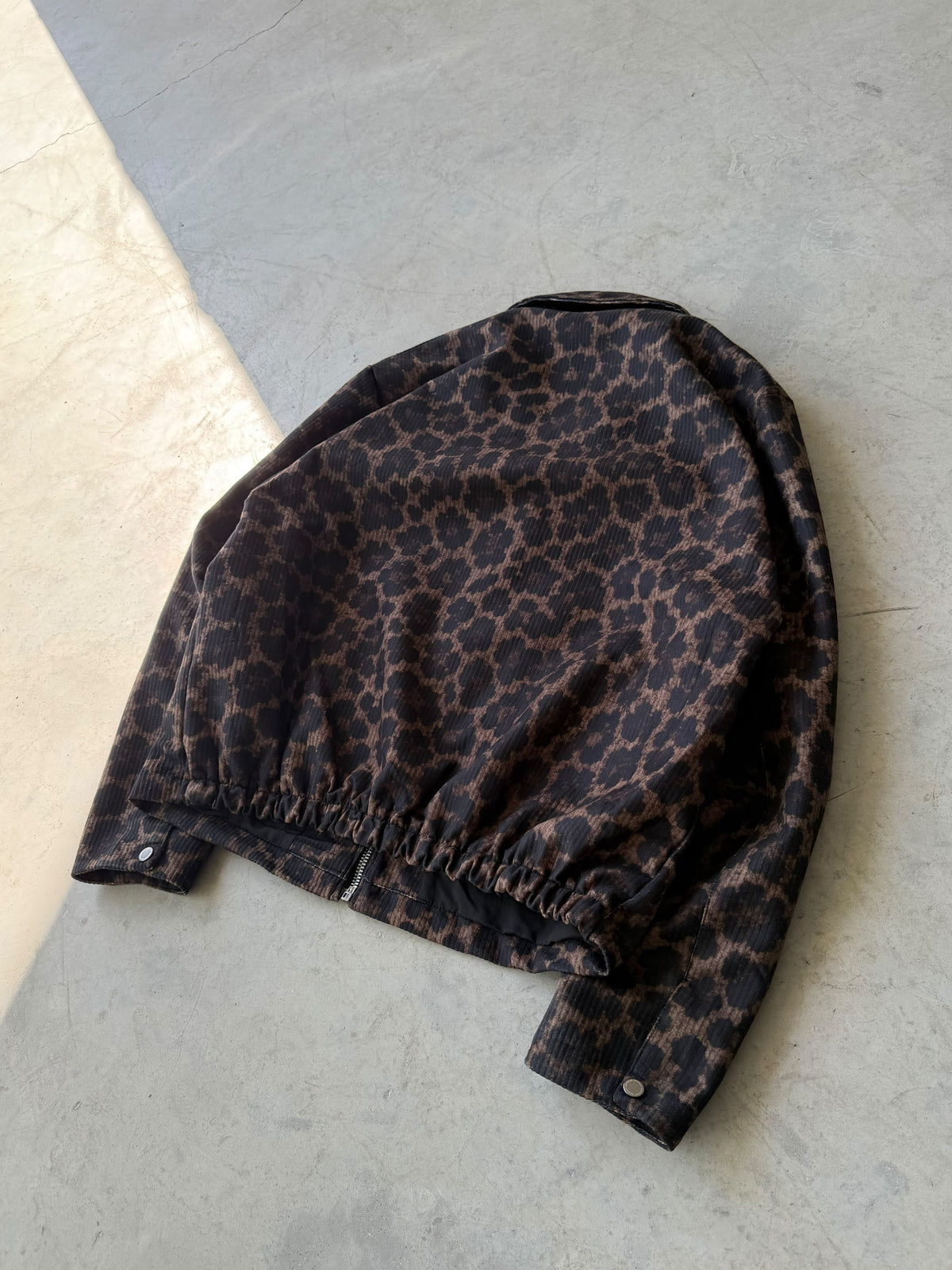 Cheetah Pattern Zip-Up Jacket