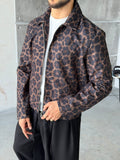 Cheetah Pattern Zip-Up Jacket