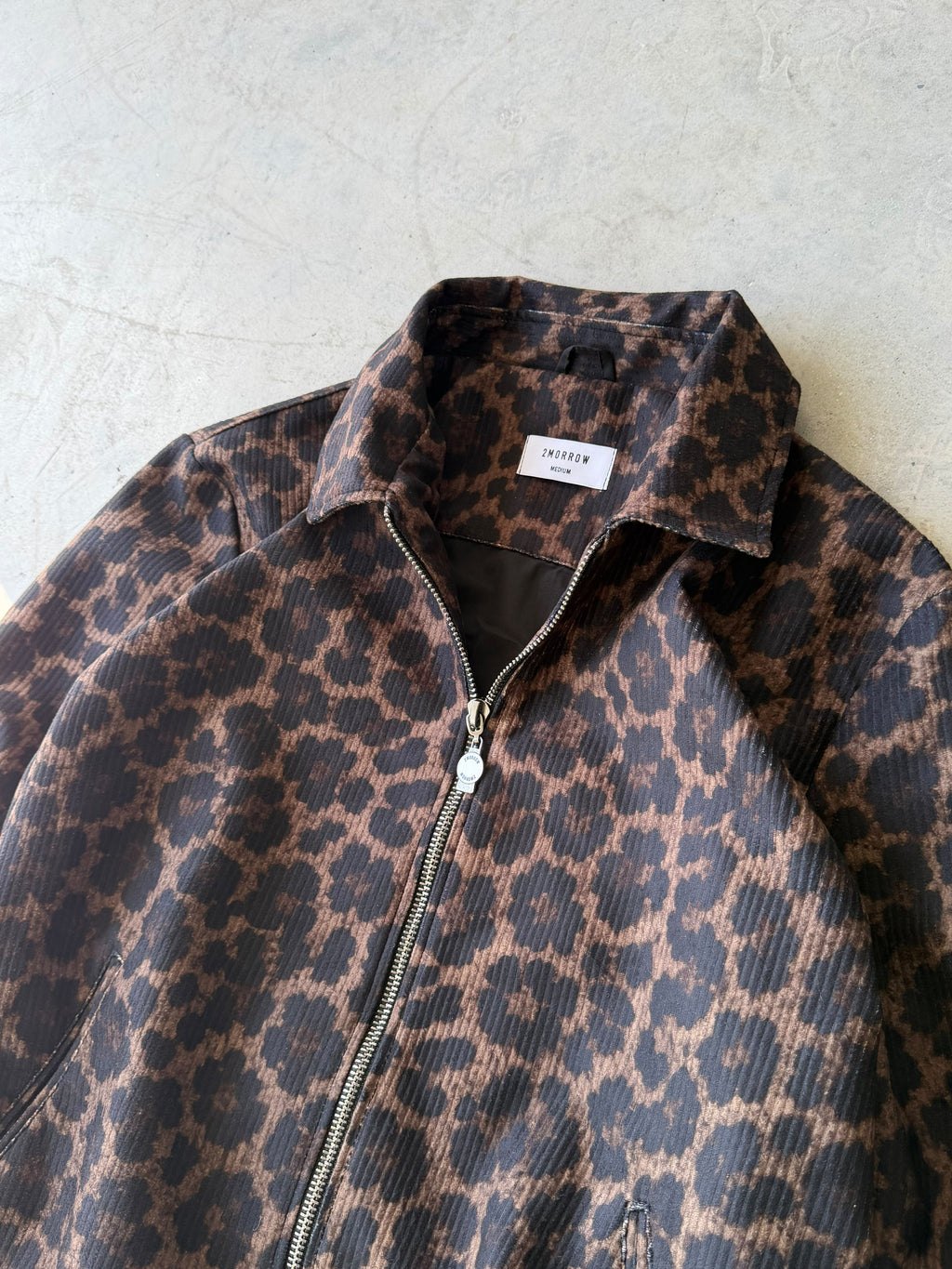 Cheetah Pattern Zip-Up Jacket