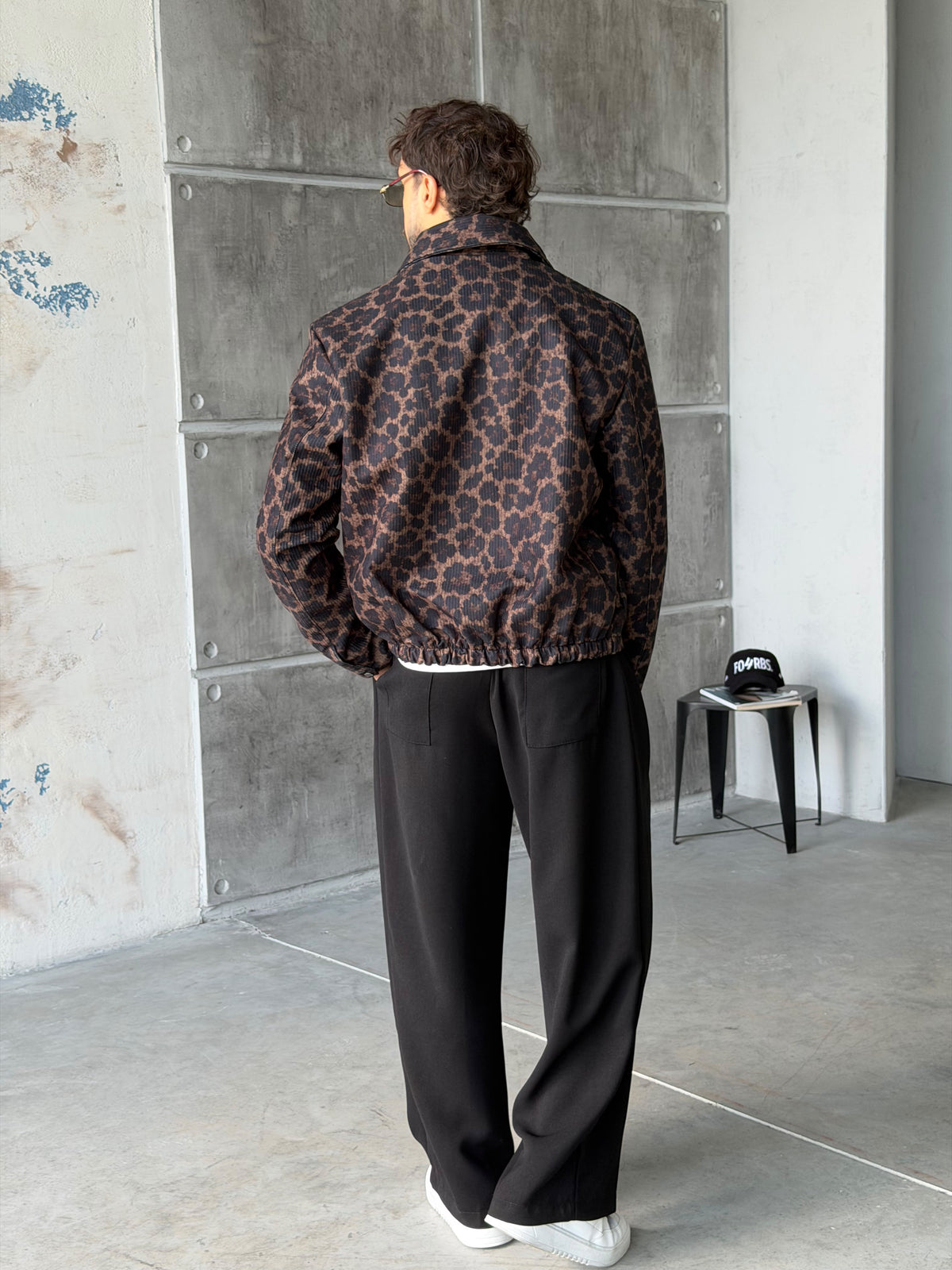 Cheetah Pattern Zip-Up Jacket