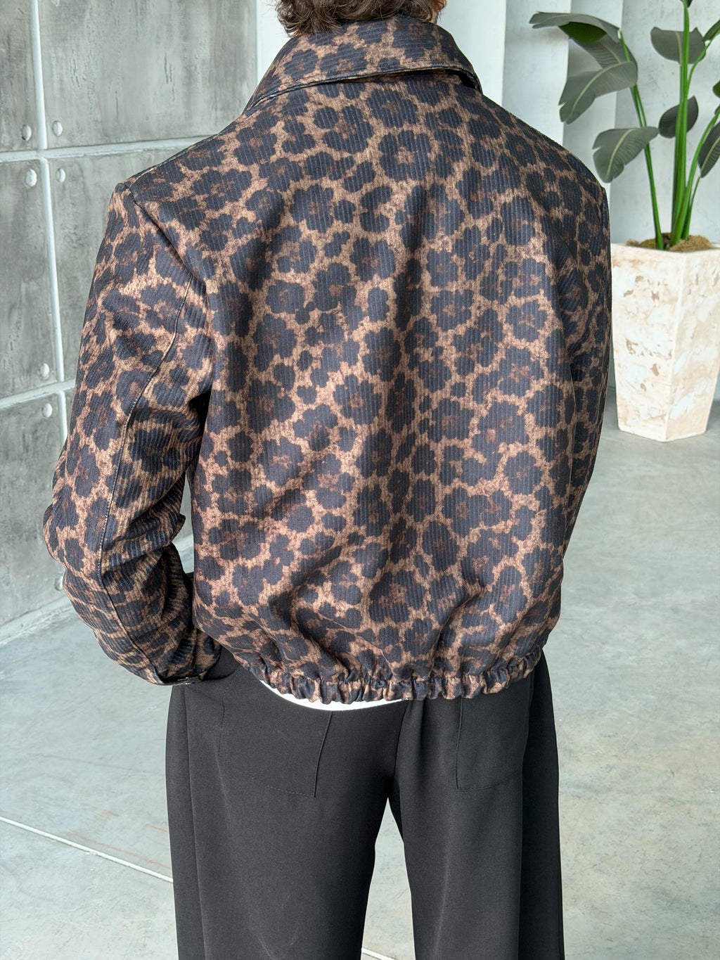 Cheetah Pattern Zip-Up Jacket
