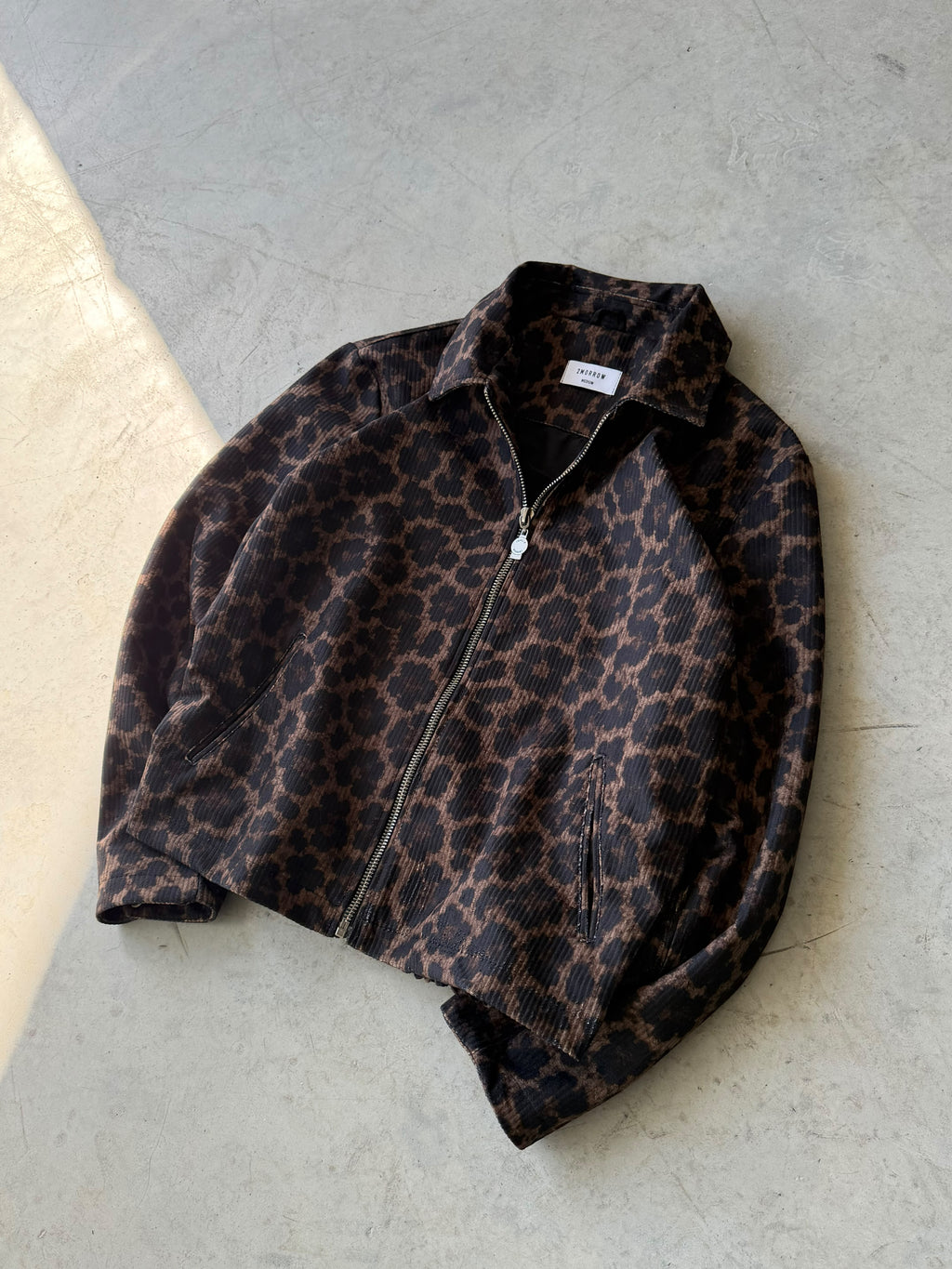 Cheetah Pattern Zip-Up Jacket