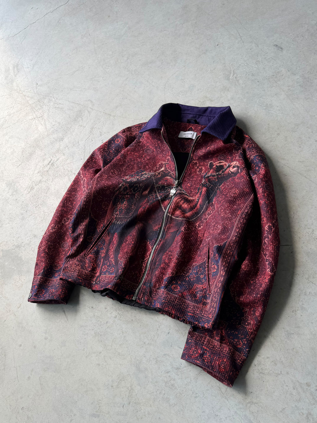 Camel Pattern Zip-Up Jacket