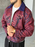 Camel Pattern Zip-Up Jacket
