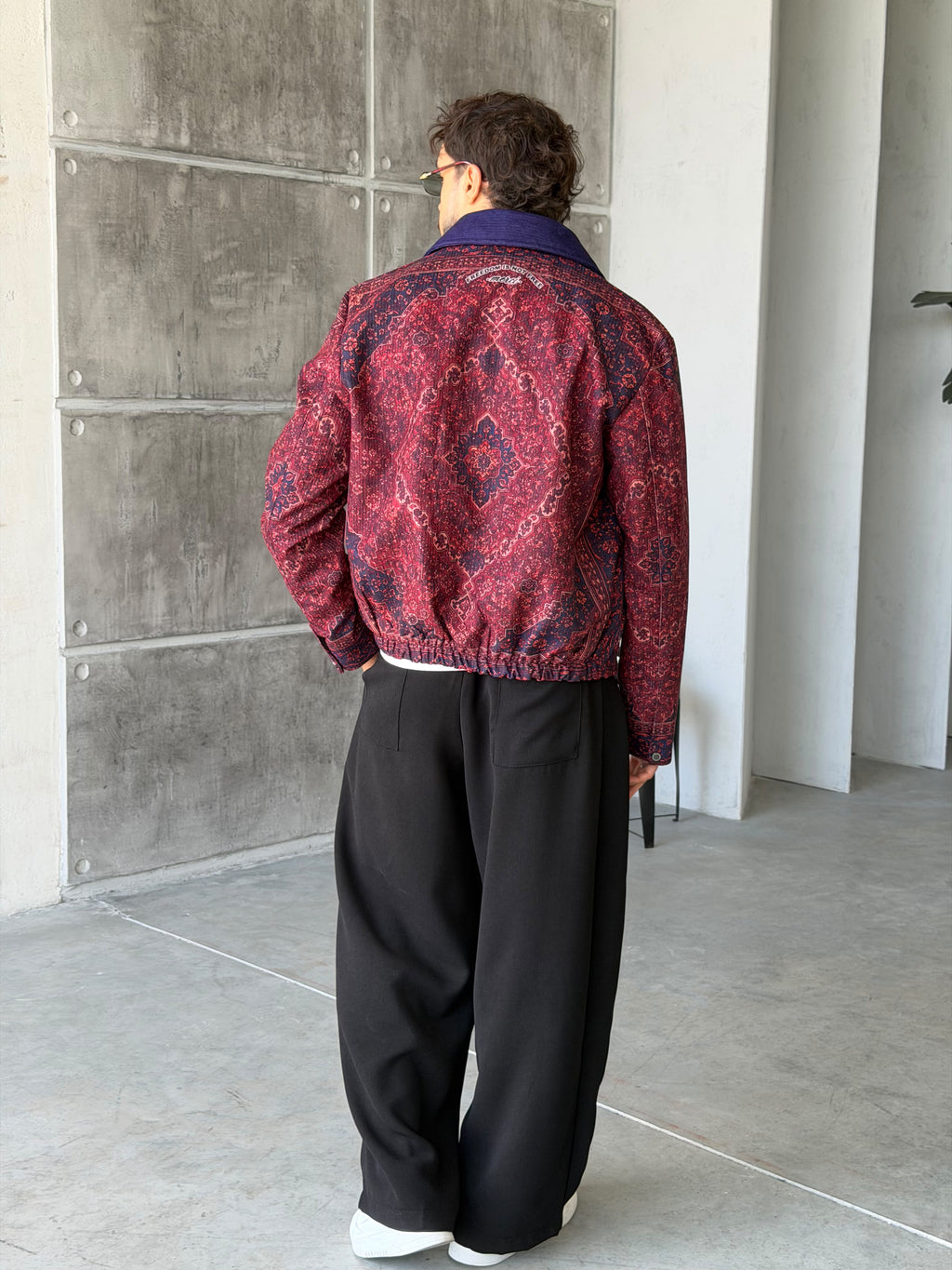 Camel Pattern Zip-Up Jacket