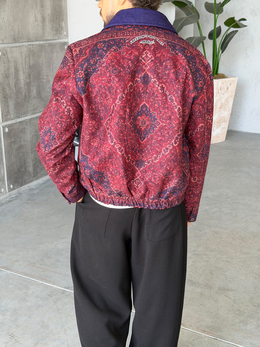 Camel Pattern Zip-Up Jacket
