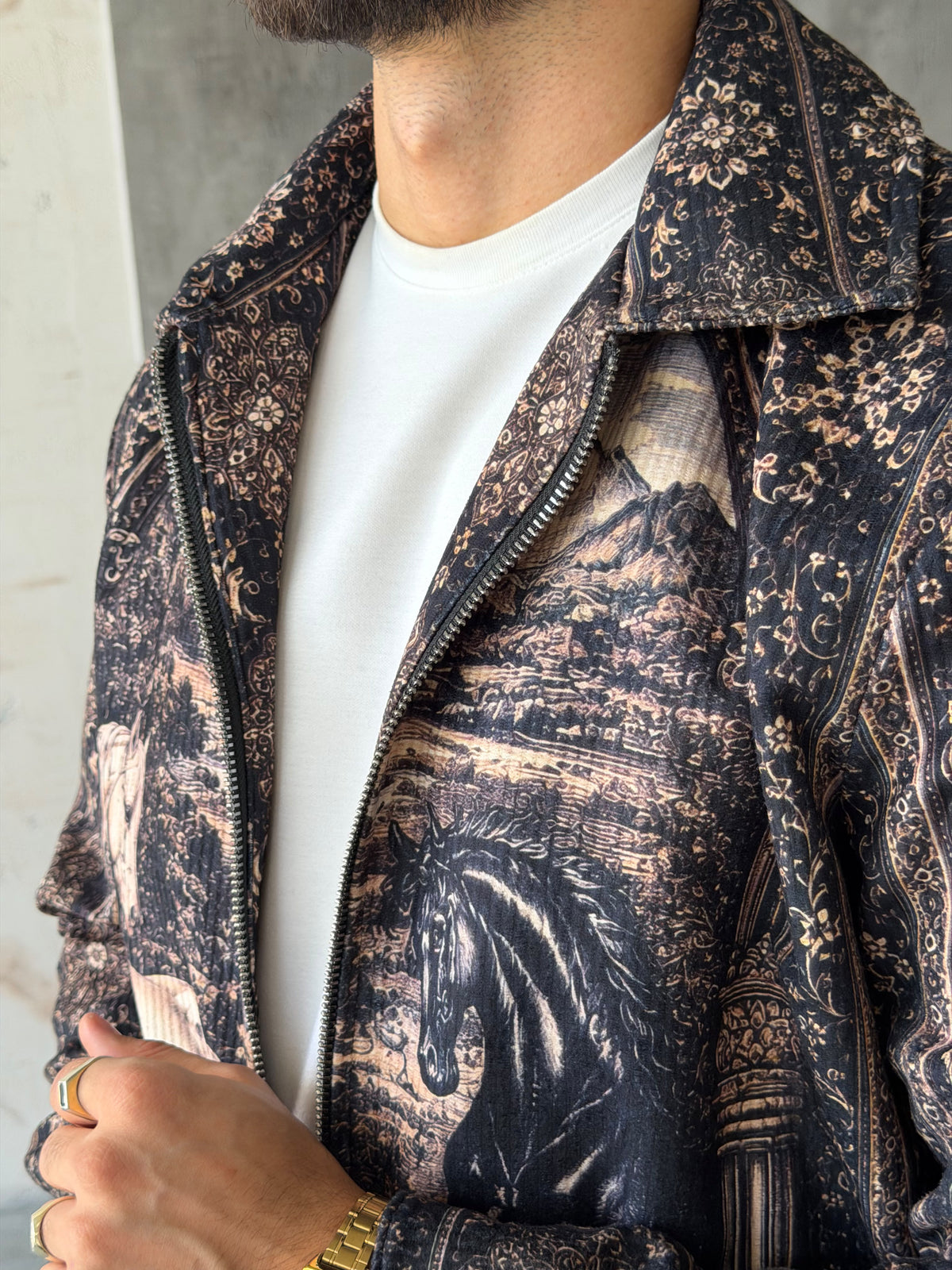 Wild Pattern Zip-Up Jacket