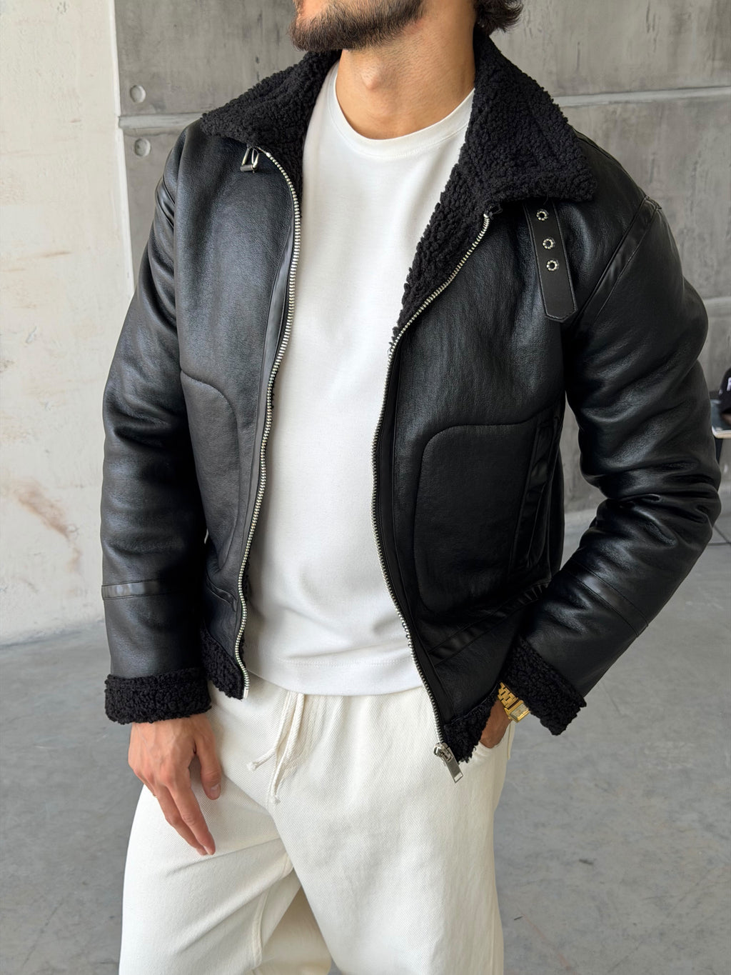 Vintage Pilot Jacket – Black