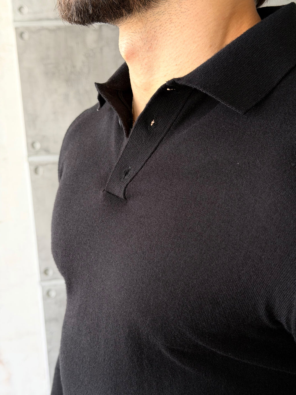 Soft-Touch Basic Polo Shirt – Black