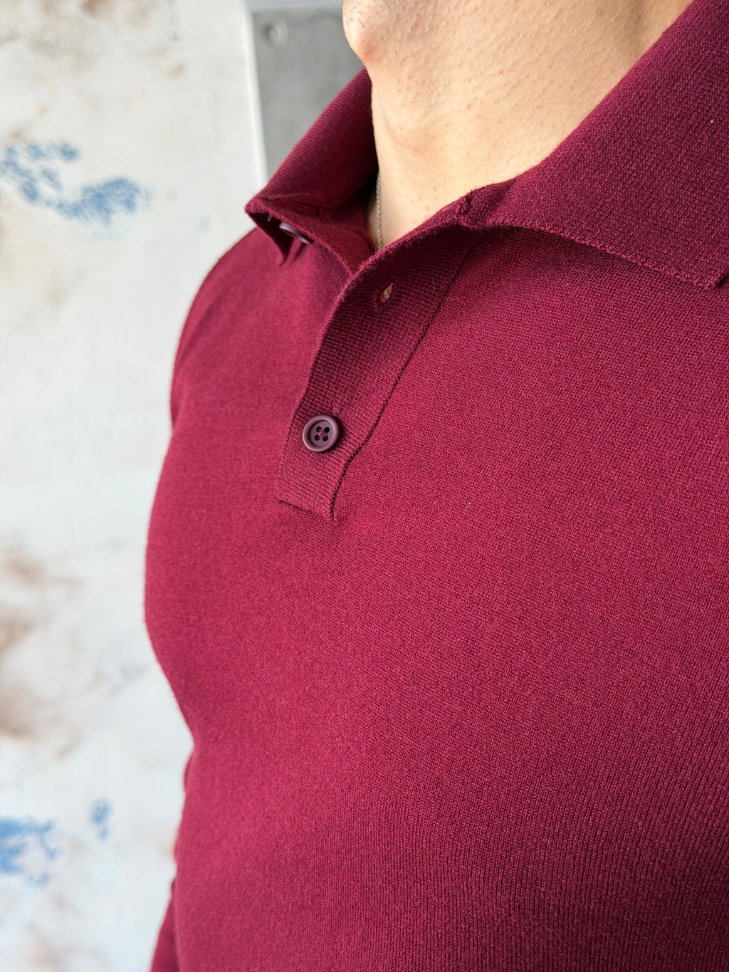 Soft-Touch Basic Polo Shirt – Bordo