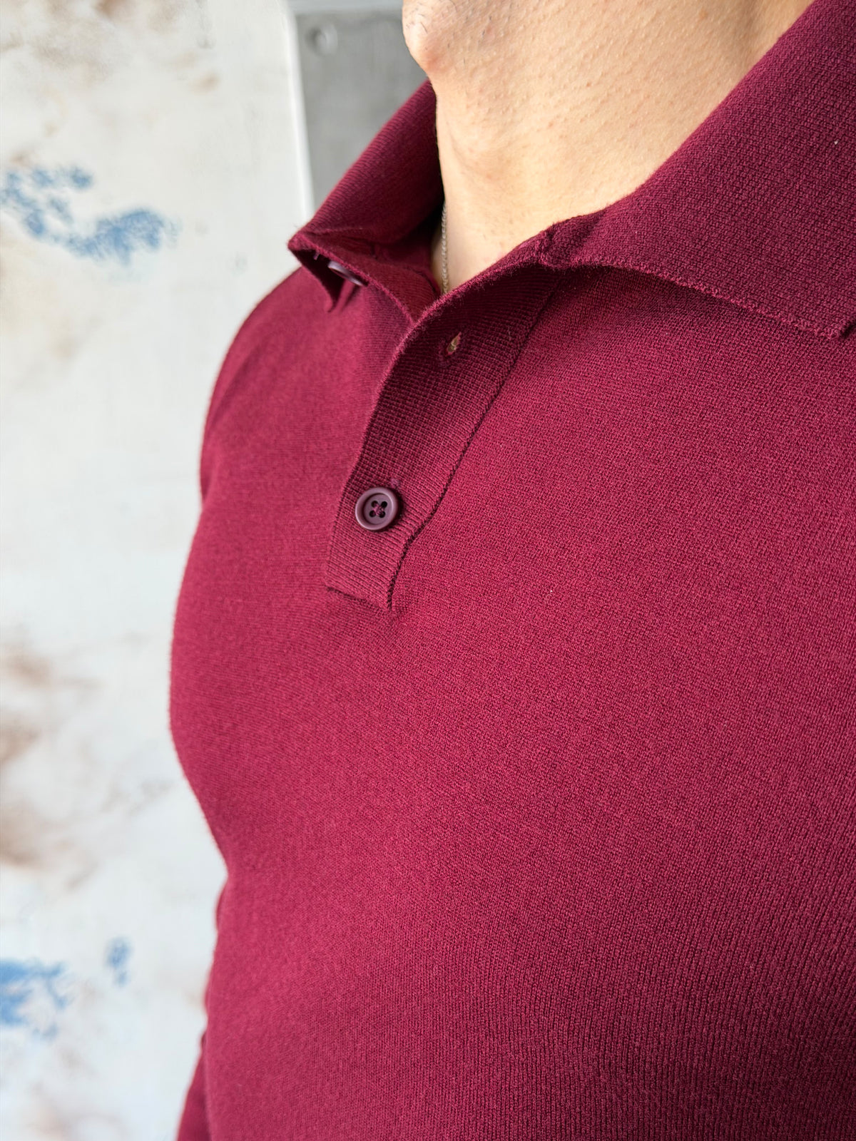 Soft-Touch Basic Polo Shirt – Bordo