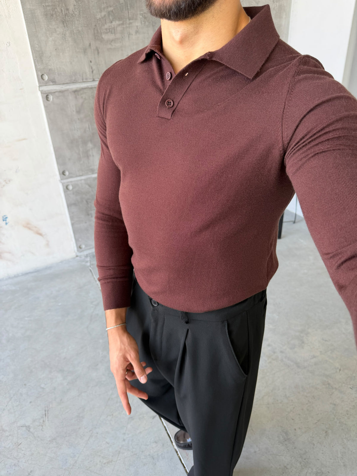 Soft-Touch Basic Polo Shirt – Brown