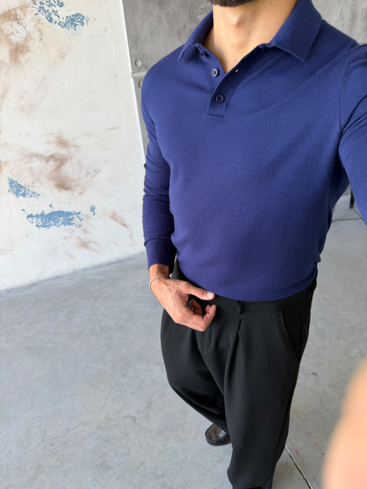Soft-Touch Basic Polo Shirt – Navy