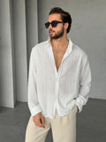Striped Oversized Shirt - White | GML.03