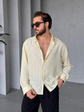 Striped Oversized Shirt - Yellow  | GML.03