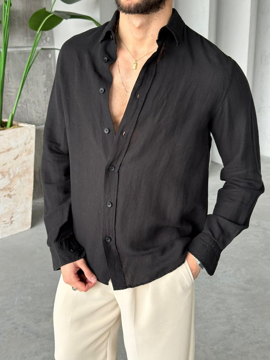 Premium Cotton Shirt – Black | GML.04