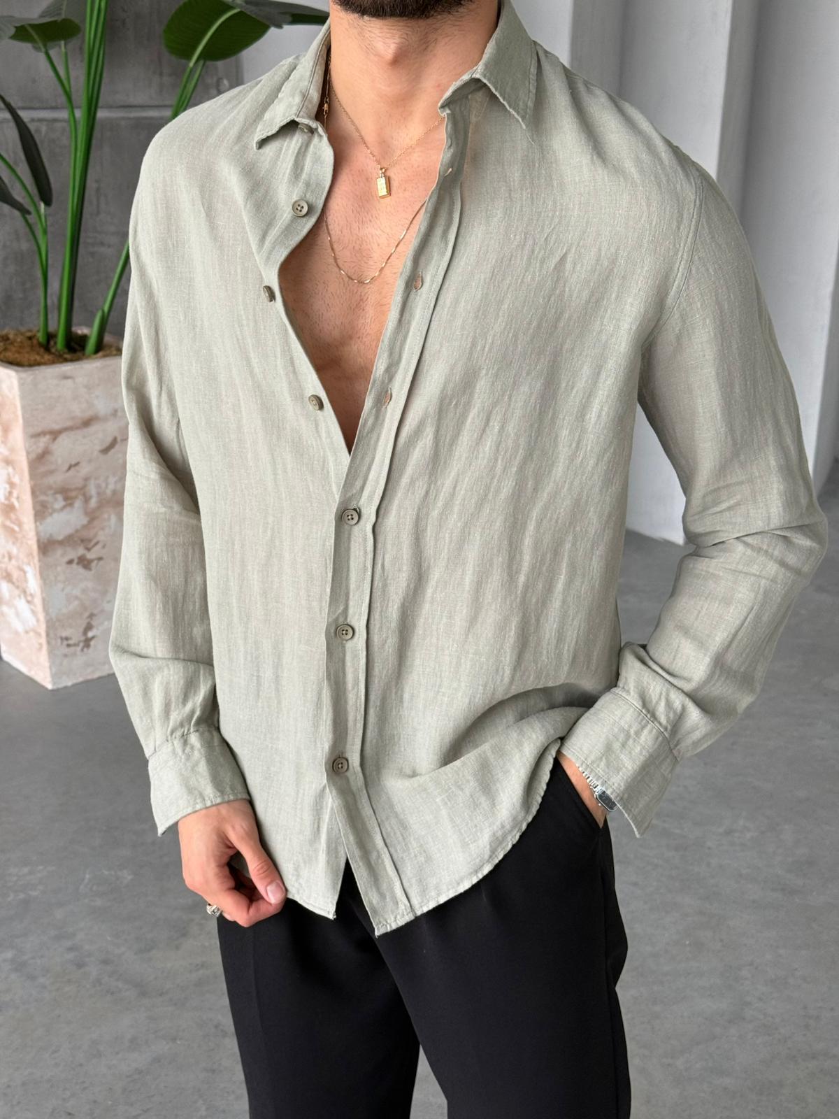 Premium Cotton Linen Shirt – Khaki | GML.04