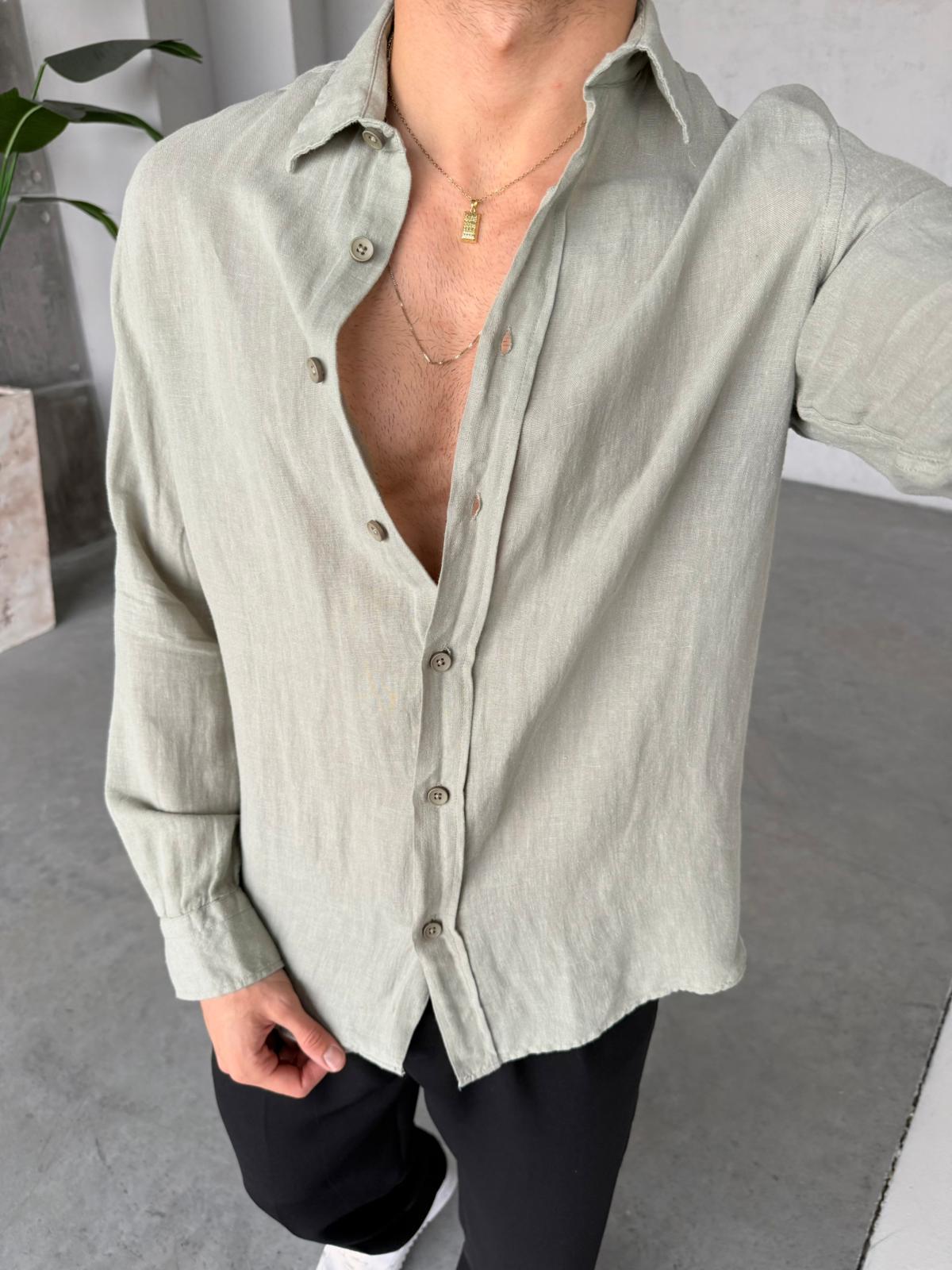 Premium Cotton Linen Shirt – Khaki | GML.04