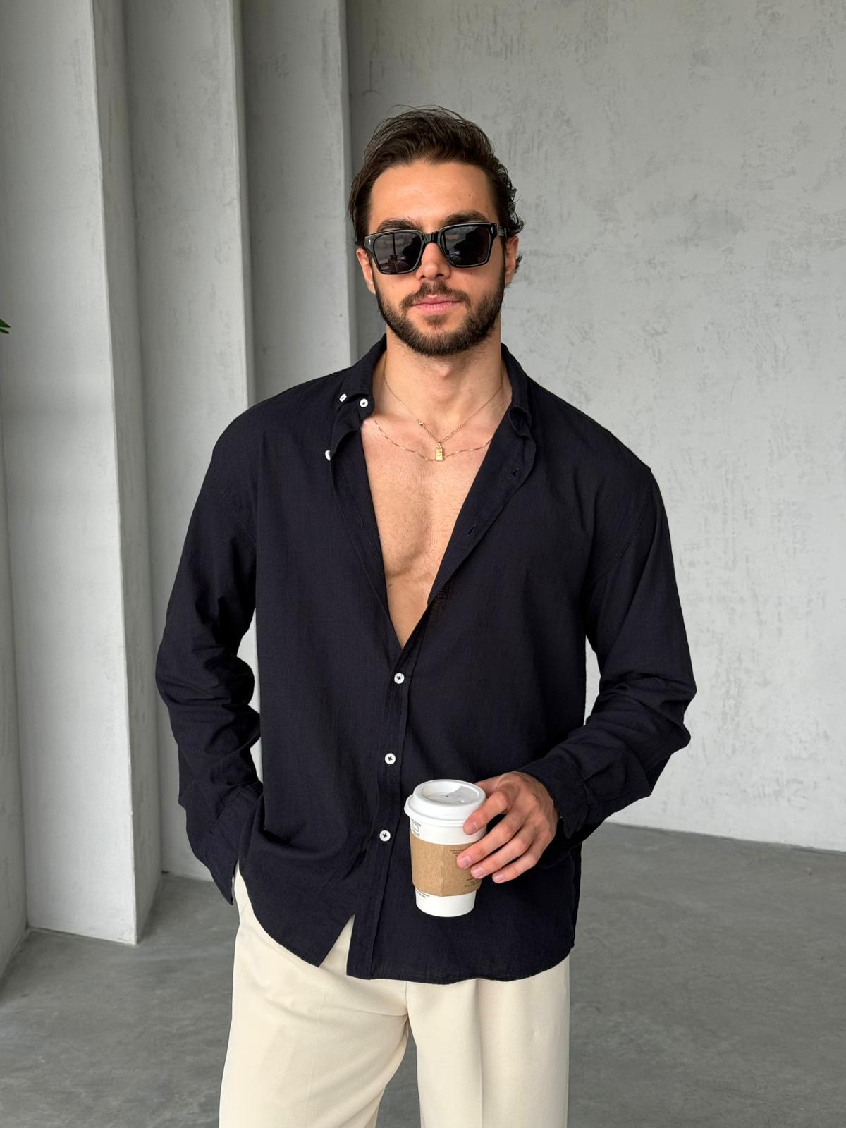 Fresh Linen Shirt - Black | GML.05