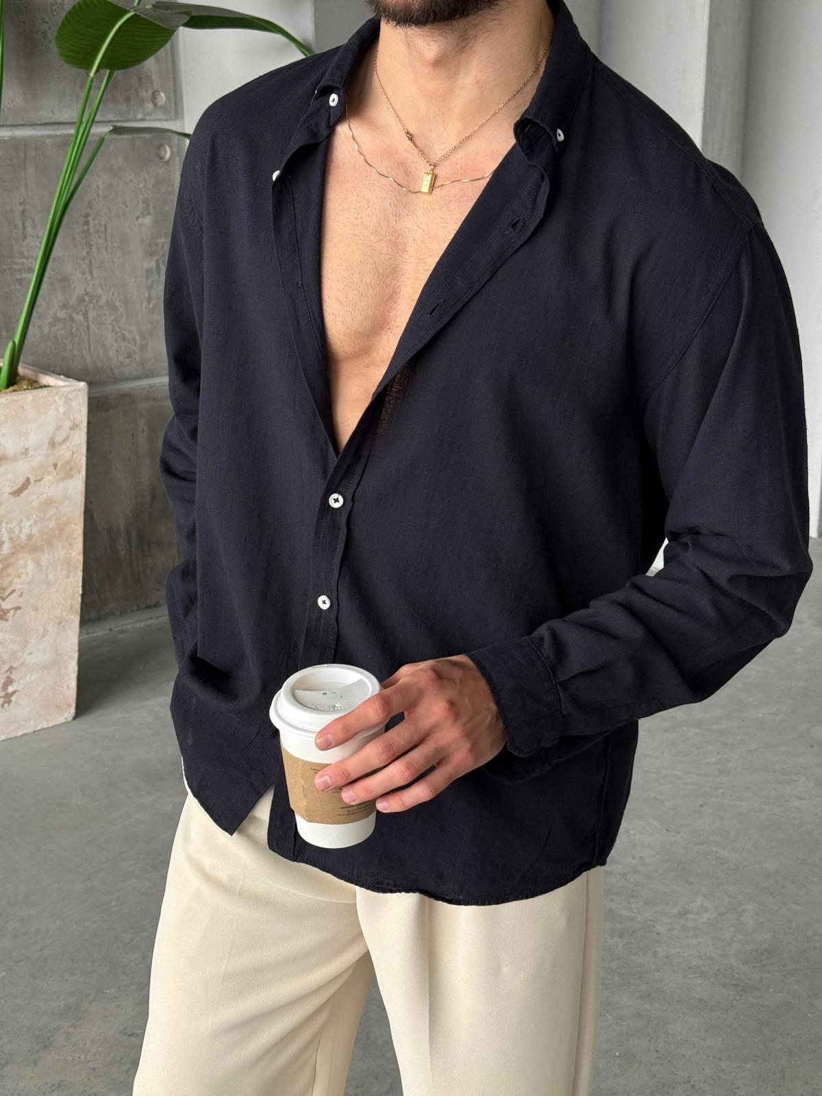 Fresh Linen Shirt - Black | GML.05