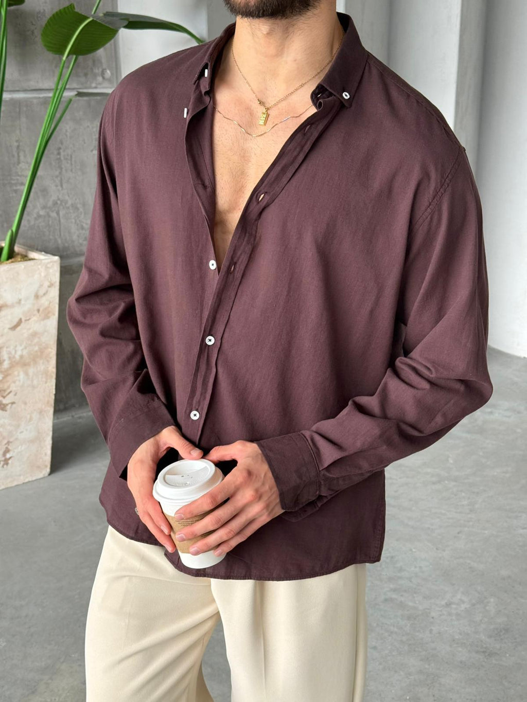 Fresh Linen Shirt - Brown | GML.05