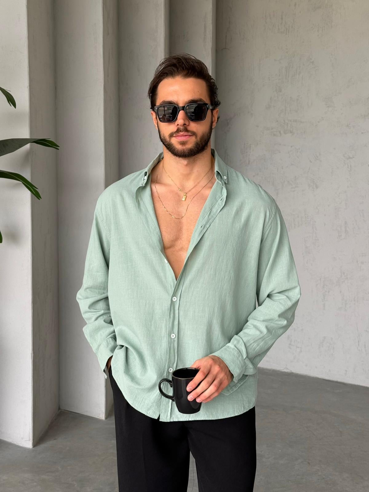 Fresh Linen Shirt - Mint | GML.05