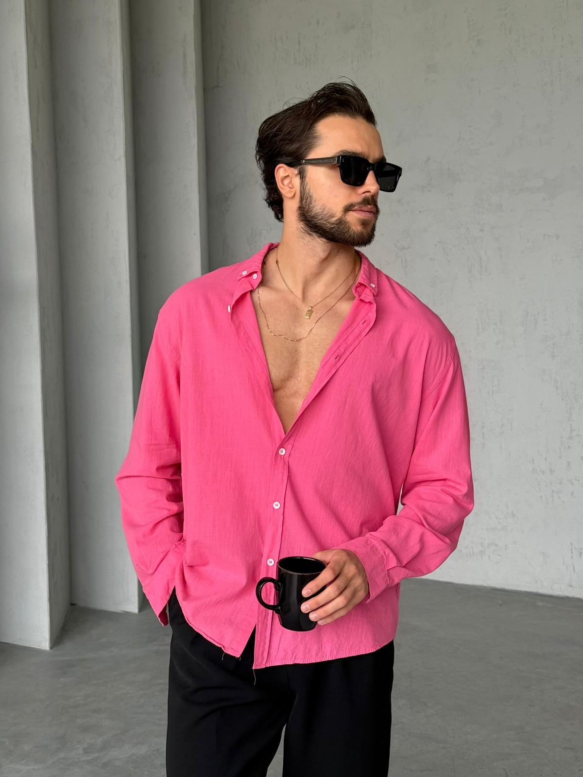 Fresh Linen Shirt -Fuchsia | GML.05