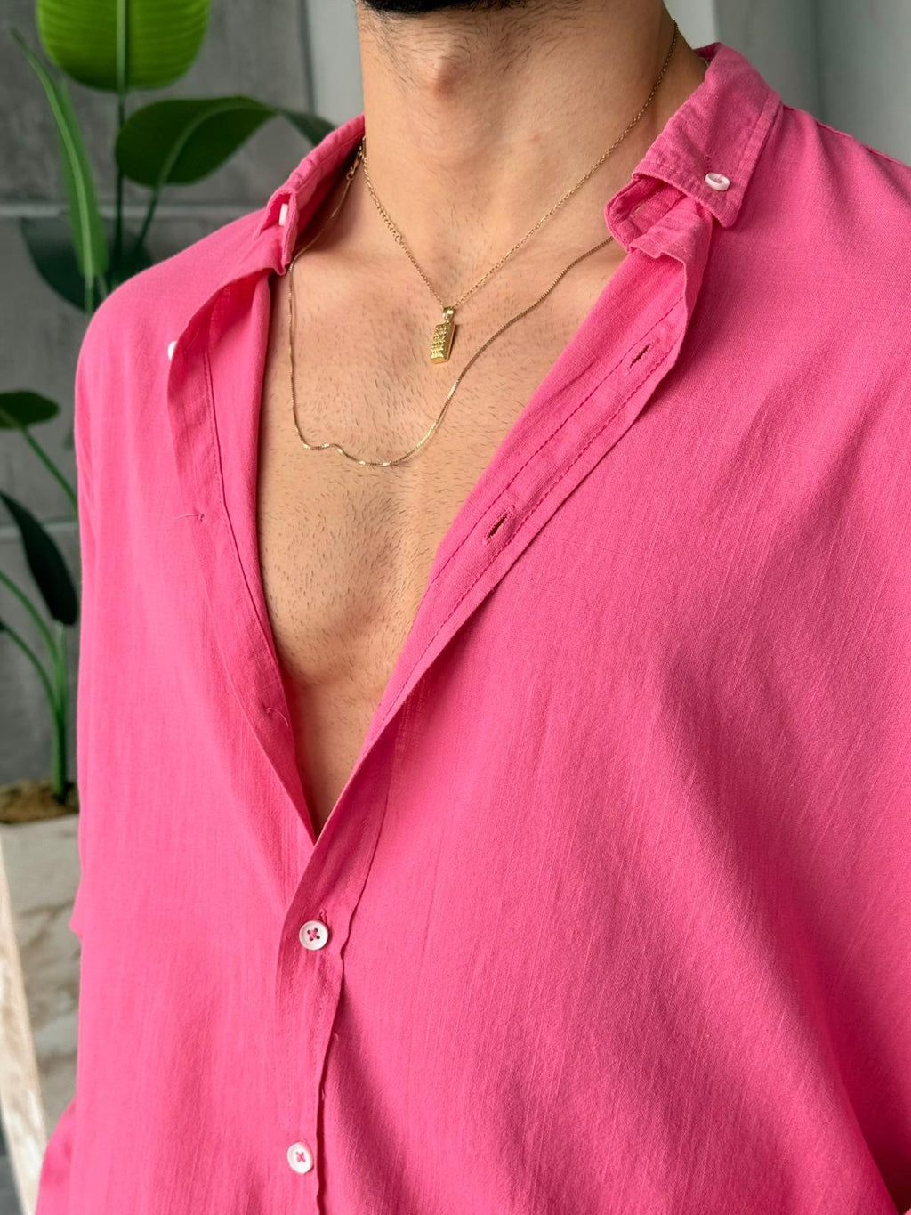 Fresh Linen Shirt -Fuchsia | GML.05