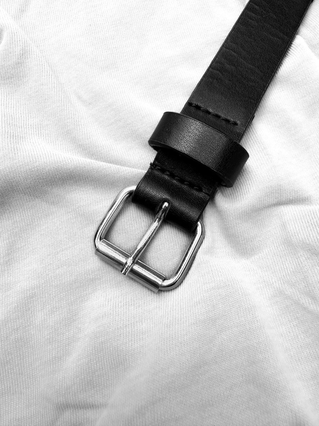 AK100 Thin Plain Black Belt