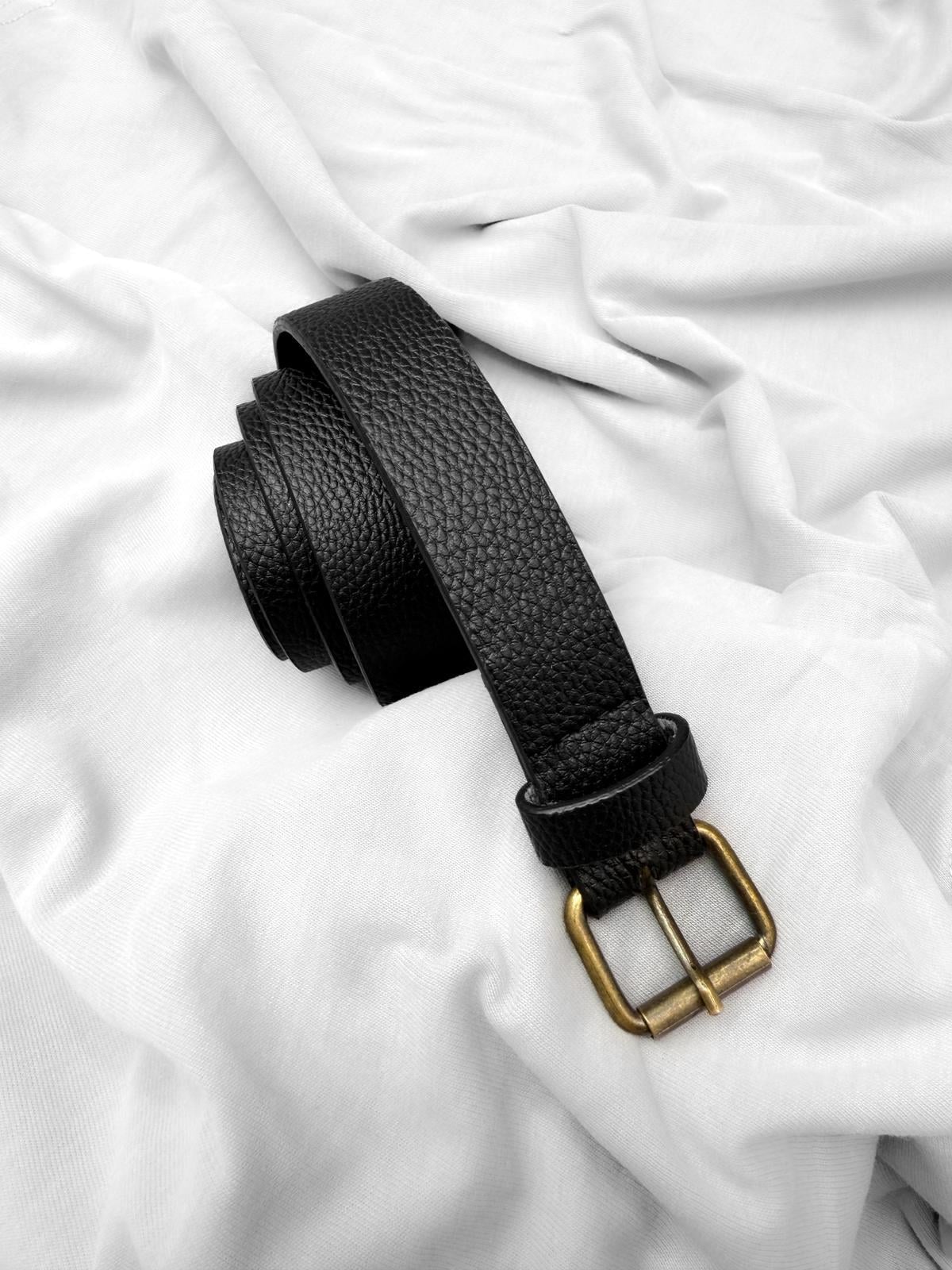 AK101 Thin Belt with Pattern – Black
