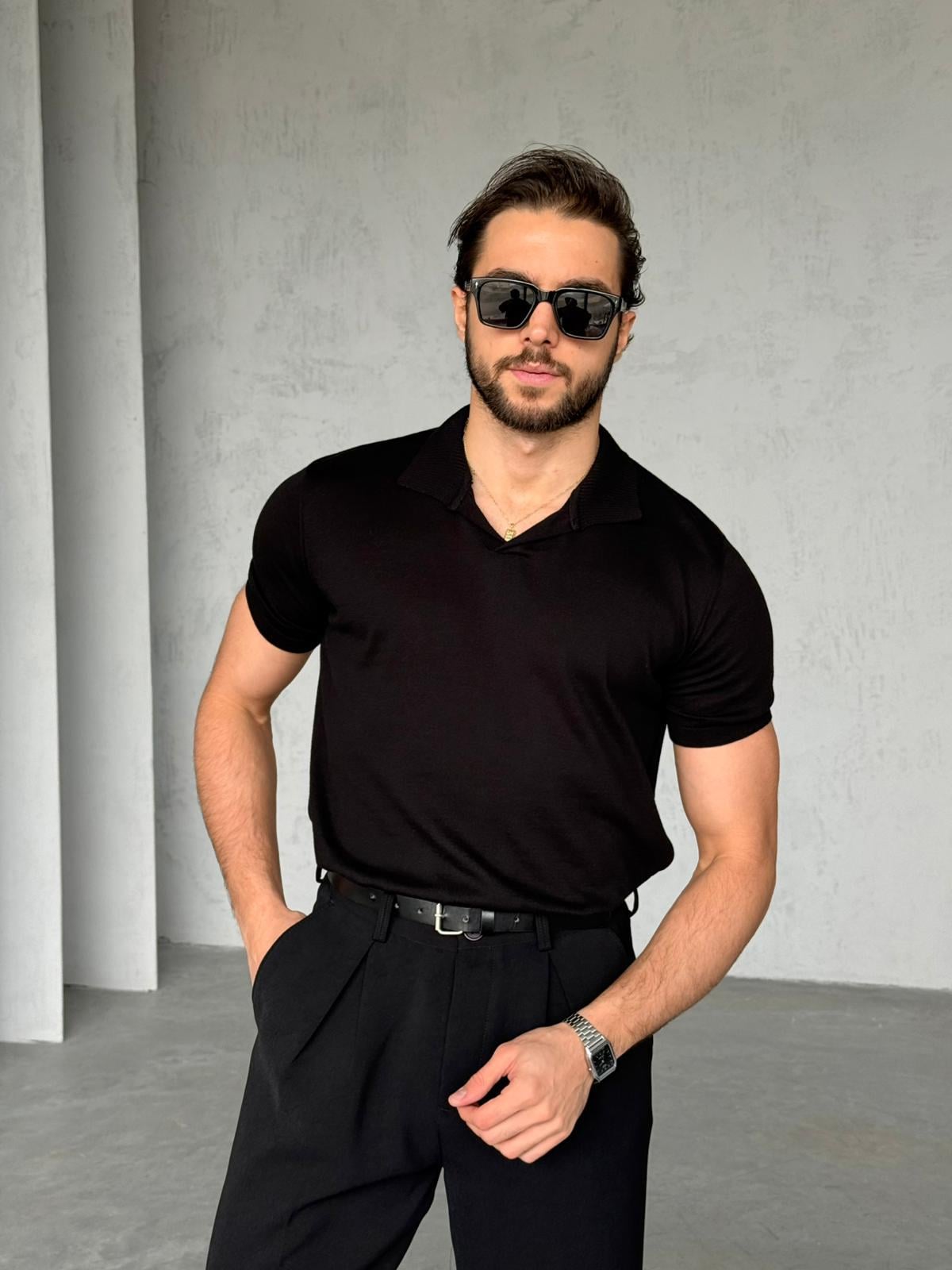 T-shirt Basic Polo - Black| TST.07