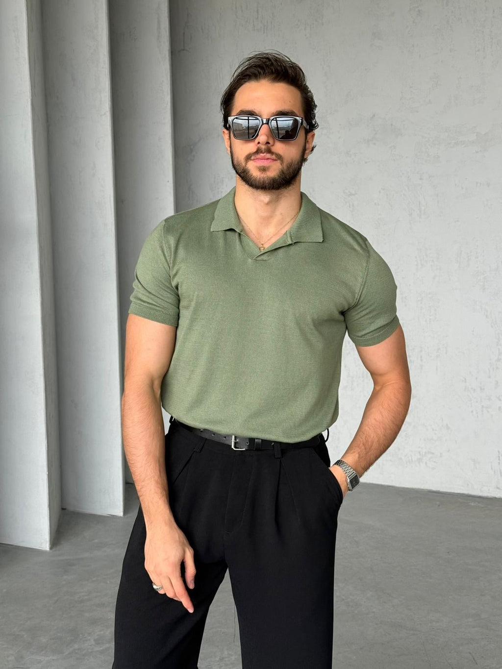 T-shirt Basic Polo - Green | TST.07