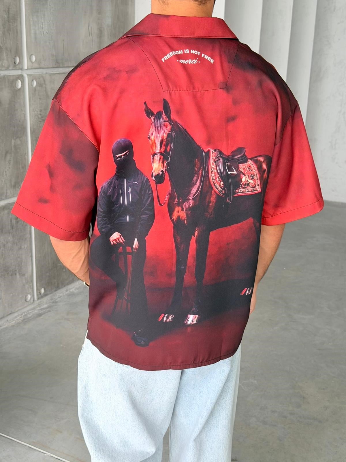 Bold Print Oversized Shirt