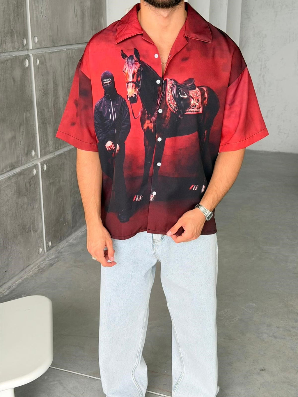 Bold Print Oversized Shirt