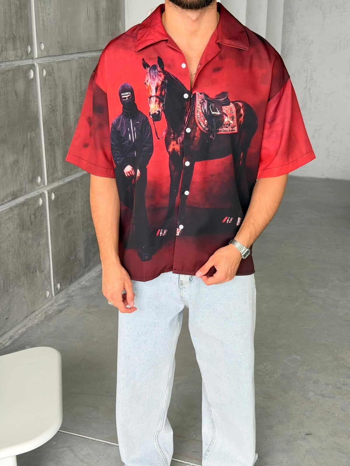 Bold Print Oversized Shirt