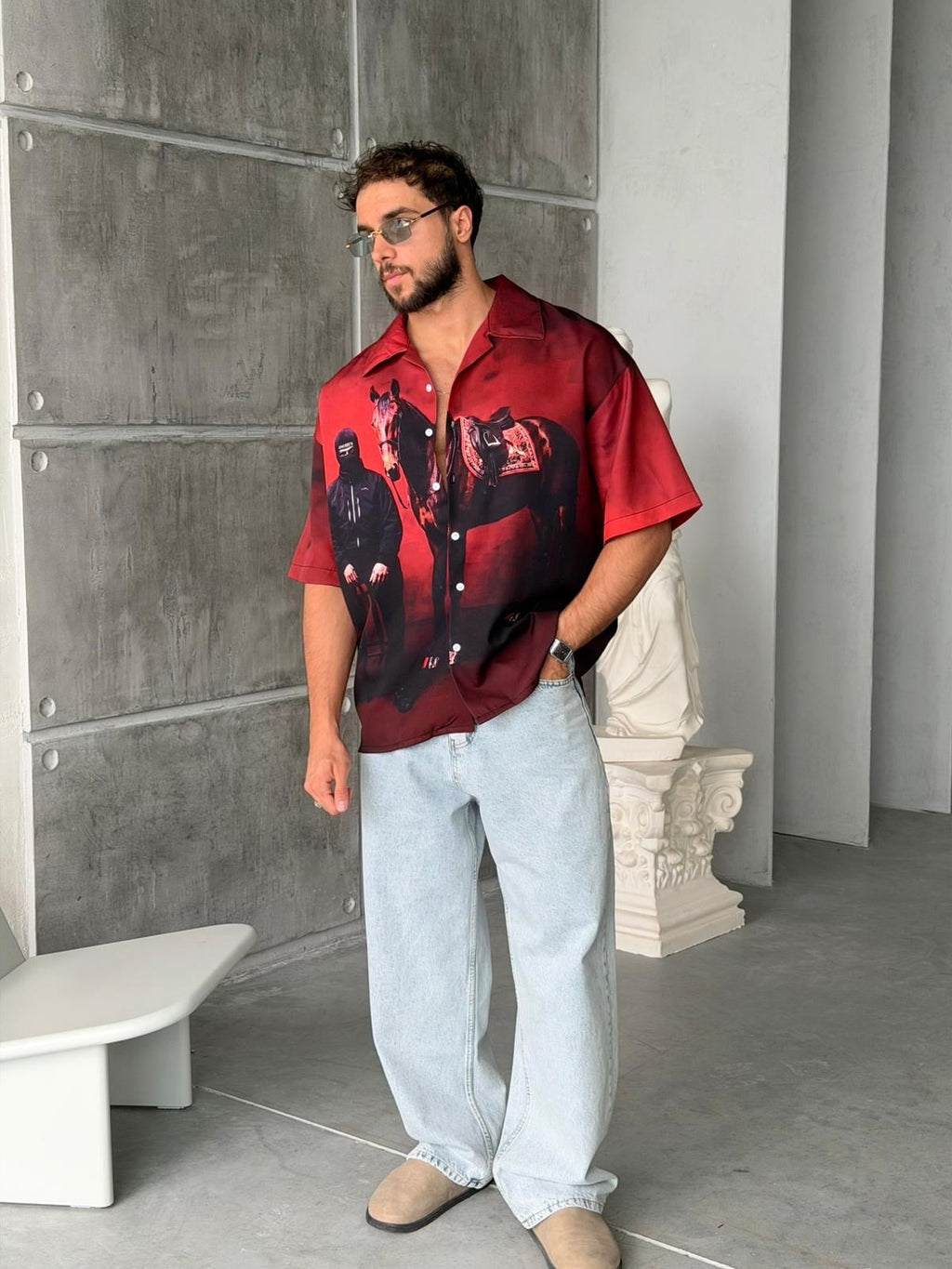 Bold Print Oversized Shirt