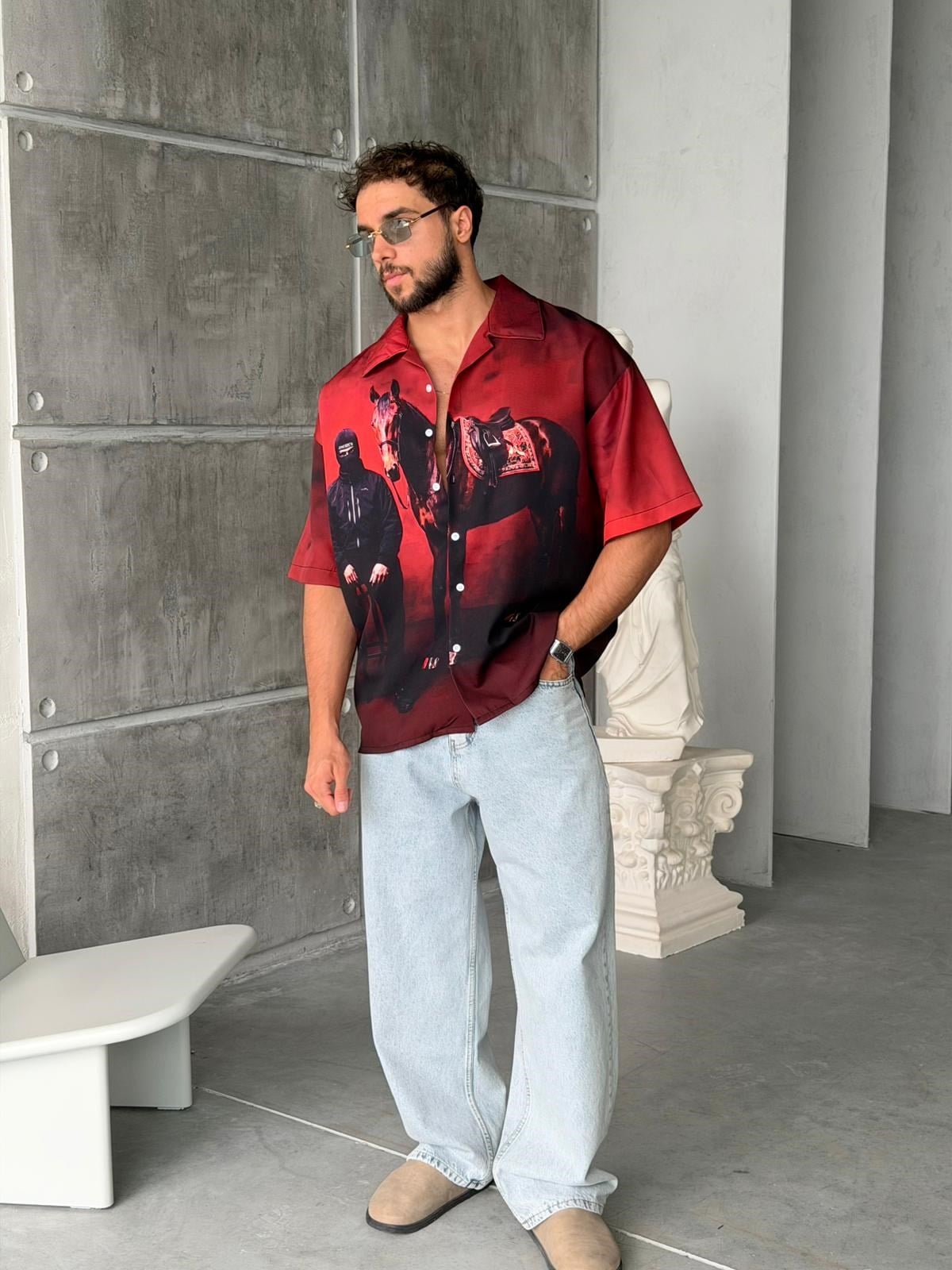 Bold Print Oversized Shirt