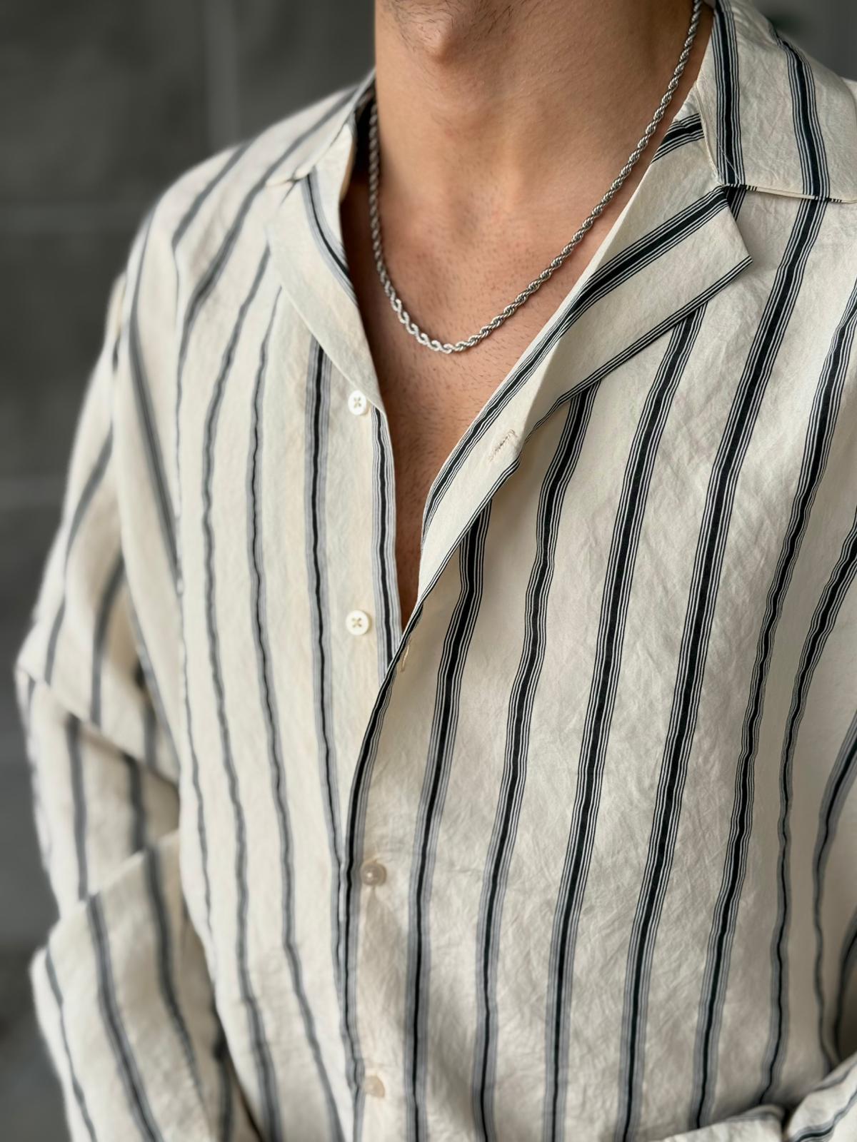 Camp Collar Stripe Shirt