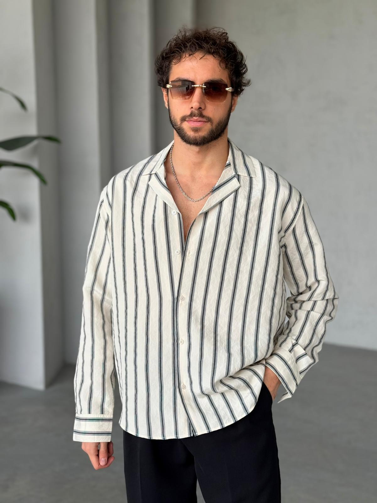 Camp Collar Stripe Shirt