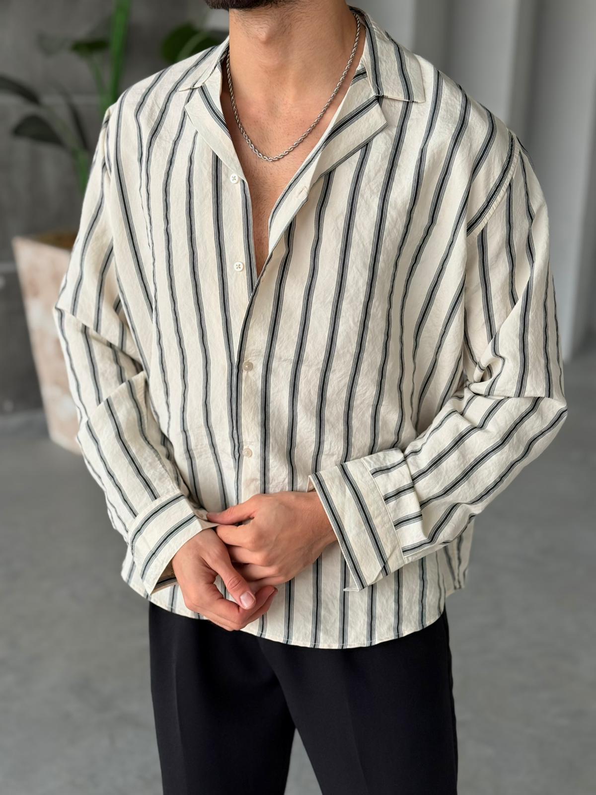 Camp Collar Stripe Shirt