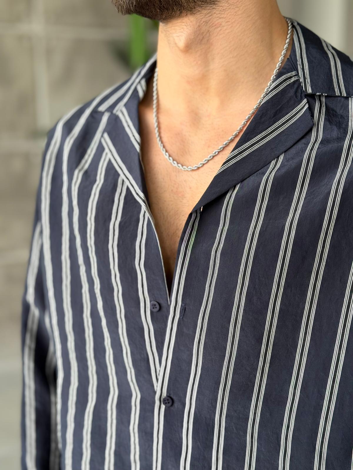 Camp Collar Stripe Shirt