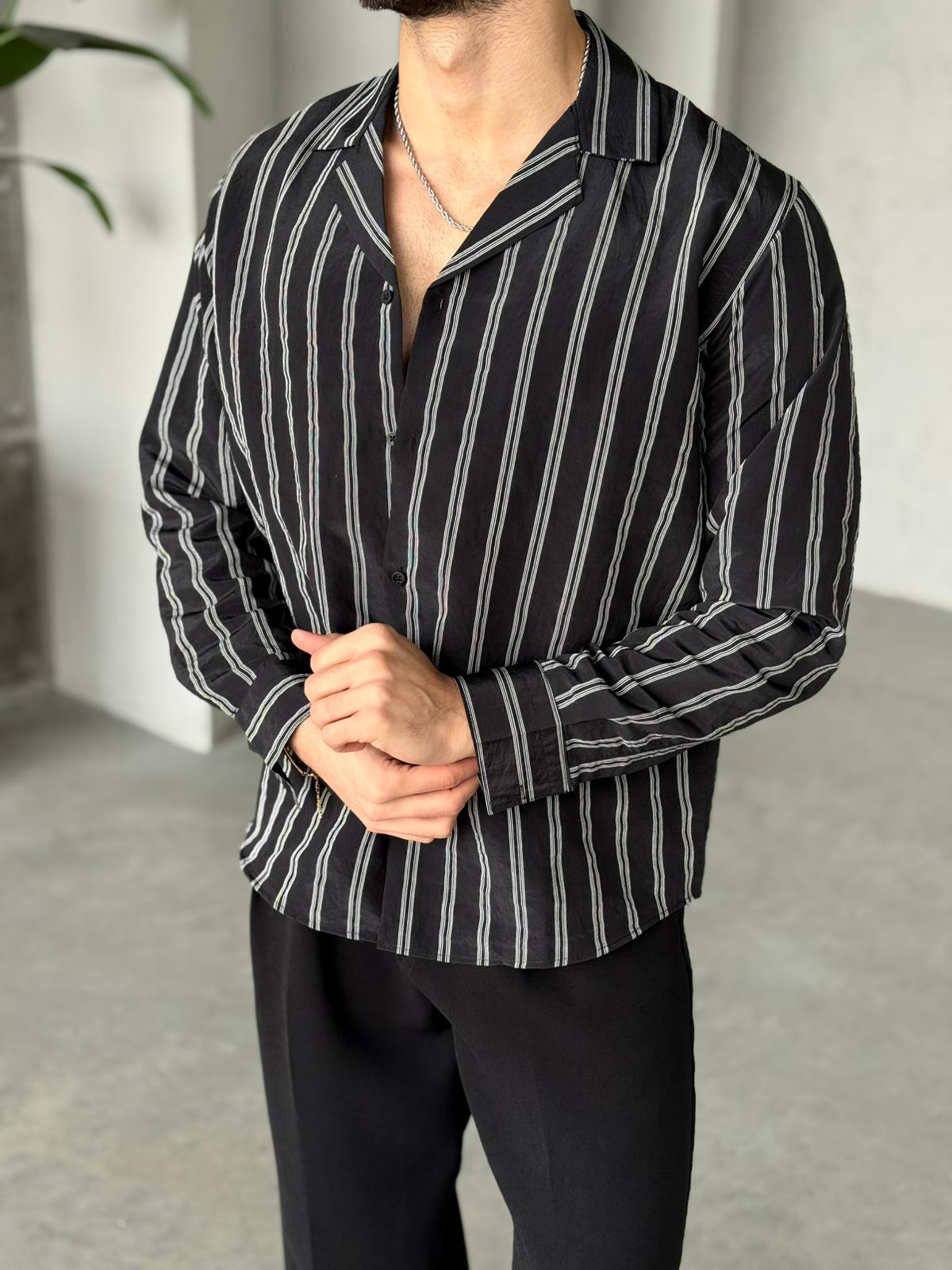 Camp Collar Stripe Shirt