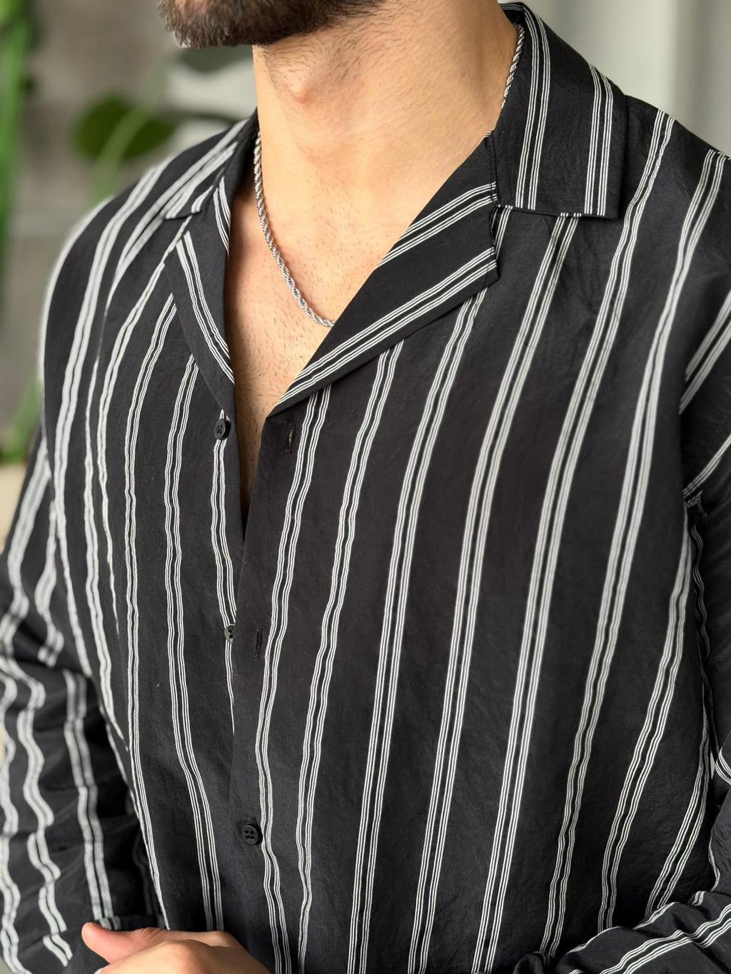 Camp Collar Stripe Shirt