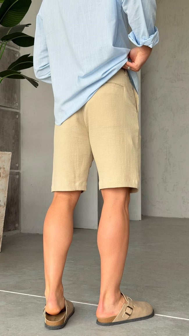Premium Waffle shorts - Cream